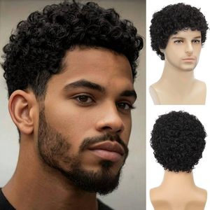Perruque <span class=keywords><strong>Homme</strong></span> Tendance Européenne et Américaine, <span class=keywords><strong>Cheveux</strong></span> Courts et Volumineux, Perruque en Fibre Mécanisée, Coiffure Masculine - Product Image 2