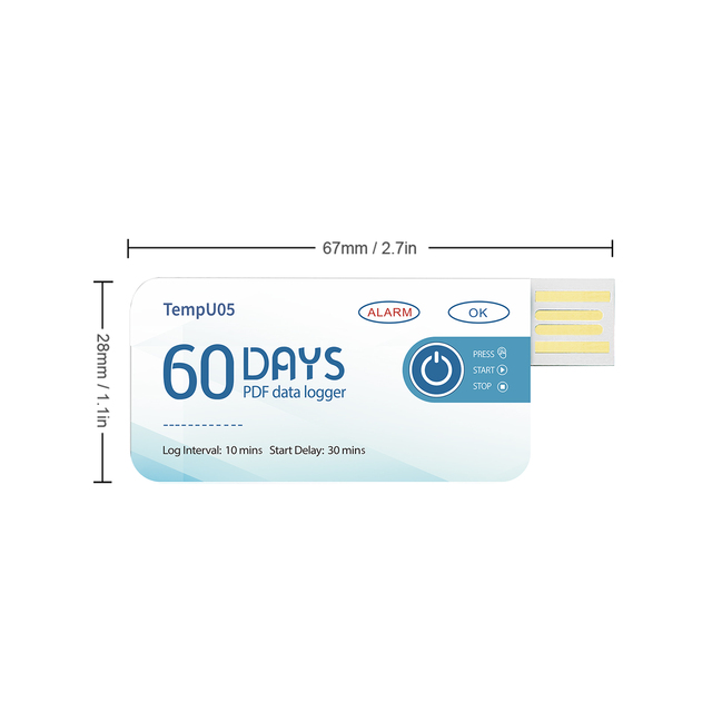 Disposable USB Temperature Data Logger PDF CSV Format Single Use Data Logger for Cold Chain Medical Temperature Monitor