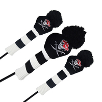 Housse de protection colorée et imperméable en cuir PU tricoté avec fermeture magnétique pour tête de driver de golf, broderie 3D, style populaire, protection multiple