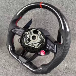 Con botón de inicio <span class=keywords><strong>S</strong></span>-<span class=keywords><strong>Line</strong></span> medio volante de carbono para <span class=keywords><strong>Audi</strong></span> <span class=keywords><strong>Q8</strong></span> SQ8 A3 A4 B9 A5 B8 A6 C7 A7 S3 S4 RS3 RS5 RS7 RS6 C8 - Product Image 3