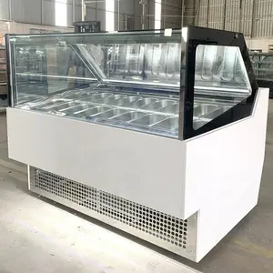 Nevera automática para descongelar, 12 sartenes, escaparate de helados