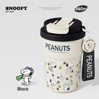 Tasse à café Snoopys en acier inoxydable 304, double paroi isolée, gobelet de voyage portable avec couvercle à pendentif, gourde sportive pour activités de plein air
