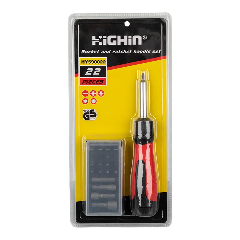 22 Piece Ratchet Screwdriver and Bit Set with Magnetic Tips