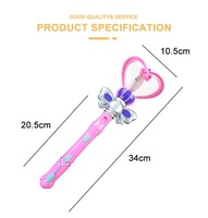 Jouets promotionnels, baguette magique de princesse féerique en plastique portable, lumineuse, en forme de cœur, avec musique, pour la décoration d'anniversaire des enfants