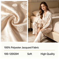 Tissu Jacquard 100% Polyester en Gros, Texture Agréable, Respirant, Facile d'Entretien, Idéal pour Vêtements de Détente, Pyjamas et Vêtements de Nuit pour Femmes et Hommes