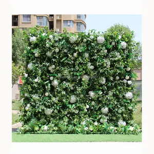 Autres décorations de mariage personnalisées 3d tissu fleurs de verdure artificielle décoration murale rose industrielle pour décoration de mariage