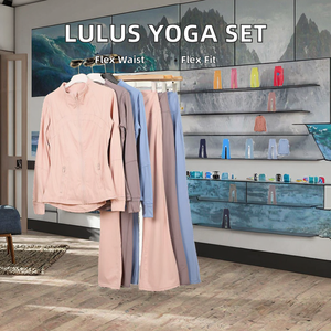 LULU Zweiteiliges Damen Yoga Loungewear Set: Einfarbige Jogger-Jacke mit Schlaghose, Elastischem Bund und Verschluss – Herbst Fitness Outfit - Product Image 2