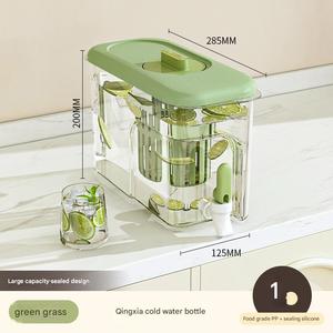 Distributore filtrante acqua 4L freddo bollitore succo di acqua brocca bevanda filtro contenitore per frigorifero con cremagliera metallica - Product Image 5