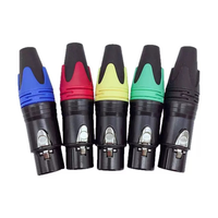 Paquete de 10 Conectores XLR de 3 Pines Macho y Hembra, Contactos de Cobre Chapados en Oro con Anillo de Goma Multicolor