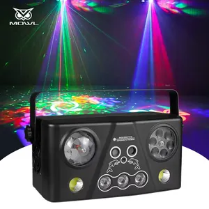 Lampu dj Mini 5 dalam 1 RGB, lampu efek panggung LED laser sinar DMX dengan kendali jarak jauh