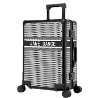 Conjunto de equipaje de cuero de estilo Retro, bolsa de equipaje clásica, maleta con carrito Vintage para América
