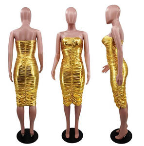 Vestido veraniego informal para mujer, traje Sexy de talla grande, Color sólido - Product Image 3