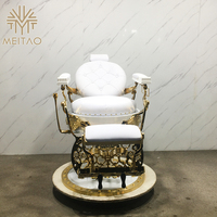 Ensemble de mobilier et équipement de salon de coiffure décoré et élégant : Chaise de coiffure et de coiffage