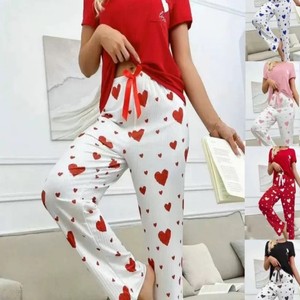 Pyjamas pour femmes, pyjamas à manches courtes, pyjamas à pantalon long, ensemble de pyjamas imprimés pour femmes, fabrication en usine - Product Image 3