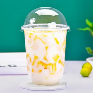 Plastica monouso bolle tazze da tè a cupola coperchi yogurt frullato gelato latte tazze boba u cup