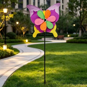 Molinillo de <span class=keywords><strong>Viento</strong></span> con Forma de Mariposa para Jardín, Alas de Doble Capa, Molinillo de Flores, Decoración para Patio Exterior, 36x98cm - Product Image 2