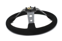 Volant de voiture en daim de 350 mm, sport de drift, volant profond noir, universel