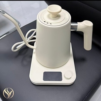 Bouilloire électrique à col de cygne avec contrôle de la température, intérieur en acier inoxydable, 1200W, 1L, fonction maintien au chaud, arrêt automatique pour café/thé
