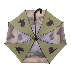 Durable Heavy Duty Custom Logo Printed Windproof UV Sublimation Pattern Manual Metal Straight <b>Umbrella</b> for Adults OEM ODM - Product Image 1
