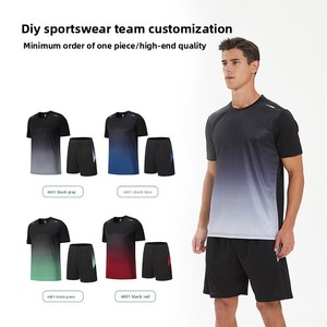 Vêtements de sport d'été pour hommes, ensemble de t-shirts à séchage rapide pour pickleball, vêtements d'entraînement et de fitness - Product Image 2