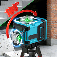 Niveau laser croisé 4D, laser vert 16 points, écran d'affichage, qualité DIY et industrielle, 360° °   Pendule rotatif auto-nivelant