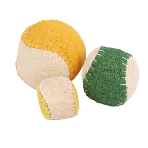 Customized toy loofah pet toy tennis two-color non-elastic ball throwing training molar ball dog and cat ball