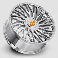 Jantes SRD Floating Cap 18-24 pouces 5x112/120/114.3, jantes en alliage multi-rayons Cyclone argentées pour Mercedes Porsche Range Rover