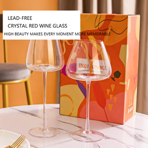 Ensemble de verres à vin rouge faits à la main, gobelets à vin de Bourgogne avec fond concave, verre en cristal de luxe pour mariage et fête - Product Image 3