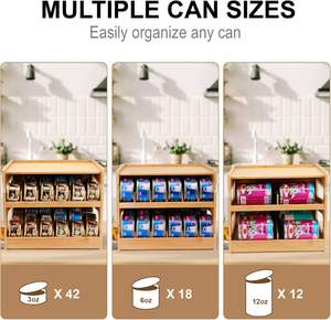 Bambu kiler için organizatör olabilir, insan ve evcil hayvan gıda kutuları için organizatör raf olabilir, <span class=keywords><strong>FIFO</strong></span> tasarım - Product Image 2