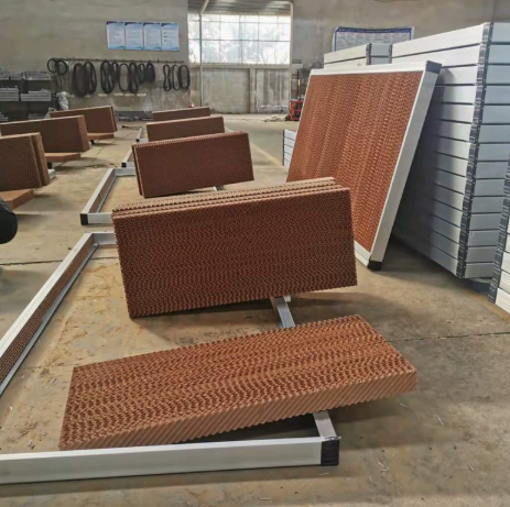 Agriculture Poultry Farm Greenhouse 1500x600x150mm Brown Green Evaporative Cellulose Water Cooling Pad Wall Wet Curtain Paper