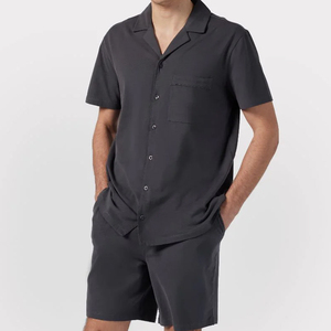 <span class=keywords><strong>Pigiama</strong></span> estivo in cotone organico da <span class=keywords><strong>uomo</strong></span> Set <span class=keywords><strong>pigiama</strong></span> corto in Jersey personalizzato per <span class=keywords><strong>uomo</strong></span> estivo abbottonatura camicie e pantaloncini - Product Image 5