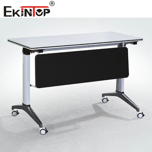 Sinonis Wooden Panel Commercial Modular Flip Top Conference <b>Table</b> <b>Foldable</b> Training <b>Desk</b> - Product Image 1