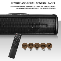 Système Home Cinéma HX910 140W avec Subwoofer, Haut-parleurs 2 pouces, 2 Enceintes pour Barre de Son Optique, AUX, USB, FM