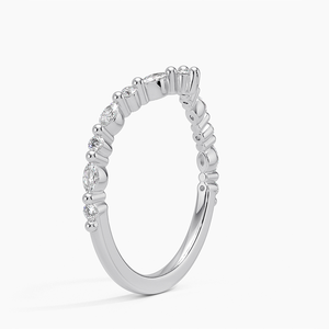 Anillo de banda curva de plata 925 con moissanita y diamantes para mujer, joyería nupcial para aniversario de bodas - Product Image 4