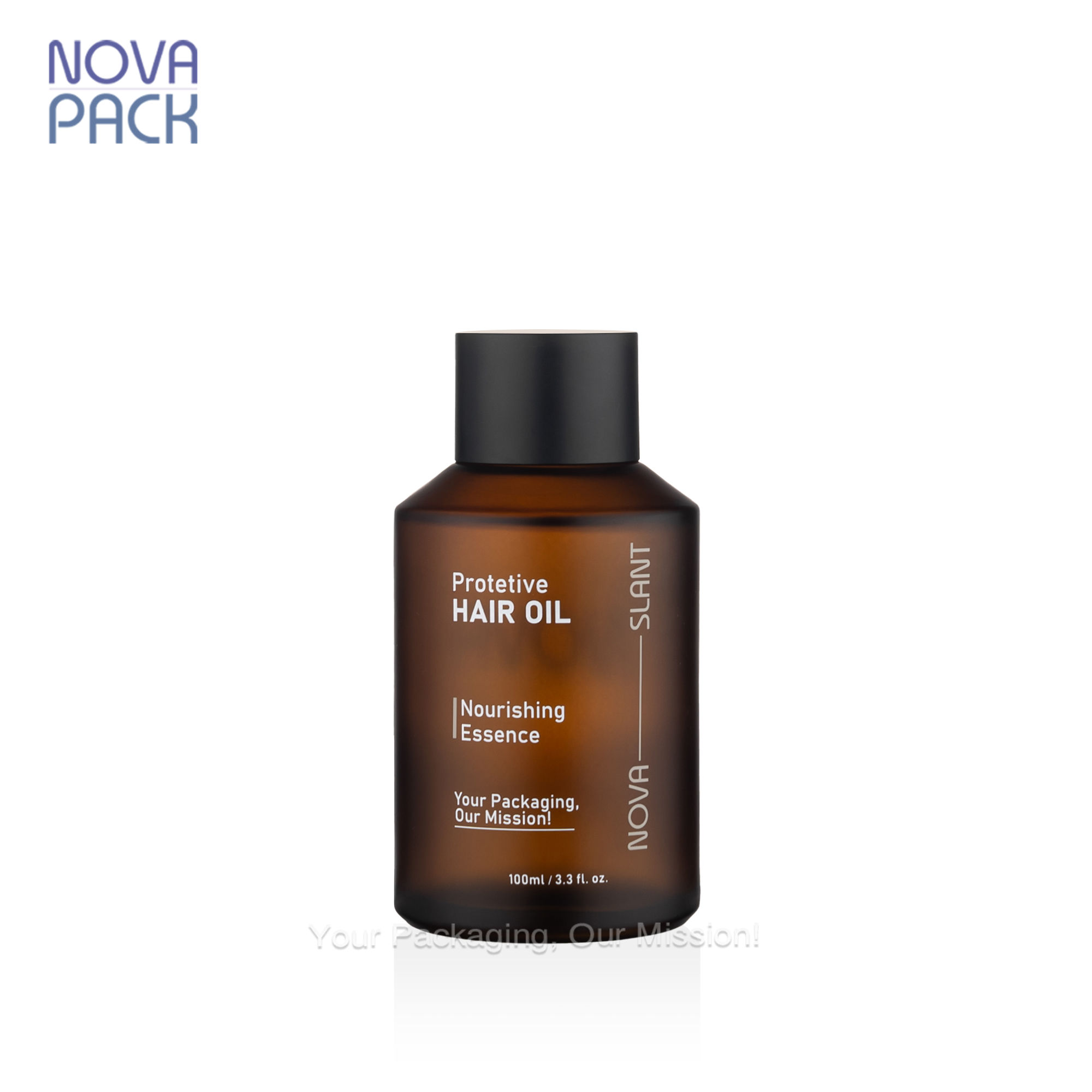 ขวดแก้วสีชาฝ้า