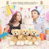 MorisMos Lot de 9 oursons en peluche 14 pouces unisexe en vrac petits animaux en peluche enfants anniversaire fête de Noël brodé