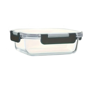 Snap-On Lid Food <b>Storage</b> Container Rectangle High Borosilicate Glass <b>Microwaveable</b> Travel Use - Product Image 1
