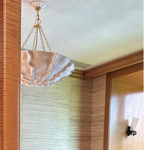 French Retro Plaster Chandelier Round White E27 <b>LED</b> <b>Light</b> Source Mounted For Bedroom Living Room Villa - Product Image 2