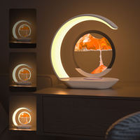 Lampe de bureau LED moderne avec effet de peinture de sable Veilleuse rechargeable pour une humeur relaxante Matériau ABS pour le salon