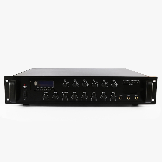Public Audio System 3 Mic Input Home Karaoke Stereo Subwoofer Bass 6 Zones 180W Professional Audio Amplifiers