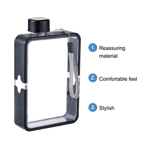 Botella de Agua Plana Reutilizable A5 de 380 ml, Transparente, Delgada, para Deportes, Camping, Viajes y Taza para Beber en Cualquier Lugar - Product Image 5