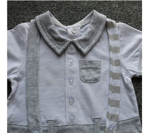 100% coton gentleman type col <span class=keywords><strong>polo</strong></span> à manches courtes bébé garçon barboteuse combinaison pour l'été - Product Image 4