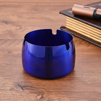 Cendrier rond en acier inoxydable, design classique, épais et anti-chute, pour hôtels, cafés, restaurants (vente en gros)