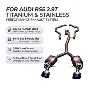 Tubería de Escape Vortex Titanium Burnt Gold de Alto Rendimiento para Audi RS5 2.9T con Doble Salida Lateral y Conjunto de Modificación de Boquillas - Product Image 1