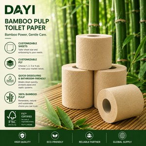 Vente directe d'usine de <span class=keywords><strong>papier</strong></span> toilette en fibre de bambou souple à trois couches sans plastique, rouleaux standard, vente en gros de rouleaux de <span class=keywords><strong>papier</strong></span> toilette - Product Image 3
