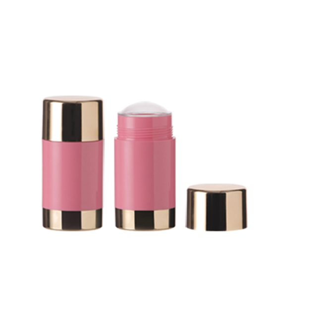 Factory Wholesale 30/50/75g PP Plastic Empty Cylindrical Pink Gold Solid Perfume Stick Container Refillable Deodorant Container