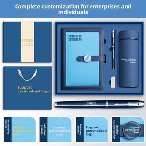 Set de Regalo de Cuaderno A5 de Piel Sintética de Alta Gama con Logotipo Personalizado, Papelería de Recuerdo de Alto Valor, Encuadernado Cosido y Encolado, Engrosado - Product Image 4