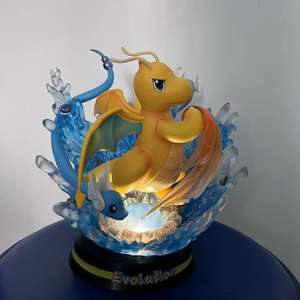 Figurine de collection Pokémon GK Dragonedite <span class=keywords><strong>Dratini</strong></span> Dragonedair Mewtwo Gen2 avec scène d'évolution lumineuse, en boîte, modèle d'exposition, ornement d'anime - Product Image 3