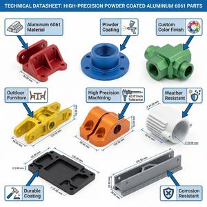 एल्यूमीनियम <span class=keywords><strong>6061</strong></span> पाउडर लेपित कस्टम रंग बाहरी भागों कस्टम सीएनसी मशीनिंग सेवा परिशुद्धता cnc मशीनिंग - Product Image 2