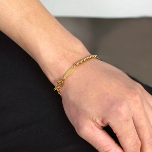 Pulsera de caja redonda de moda de alta calidad Pulsera de cadena ajustable de acero inoxidable chapado en oro de 18 quilates para mujeres y hombres - Product Image 4